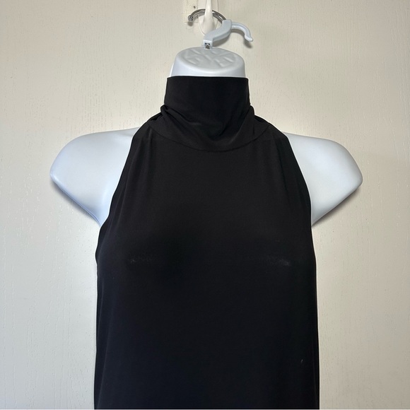Norma Kamali Women’s Black High Neck Knit Halter Side Slit Maxi Dress- Medium - Picture 9 of 11